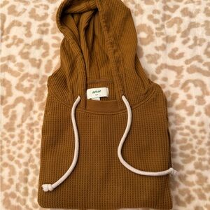 Aerie Brown Waffle Knit Hoodie | size small | oversized